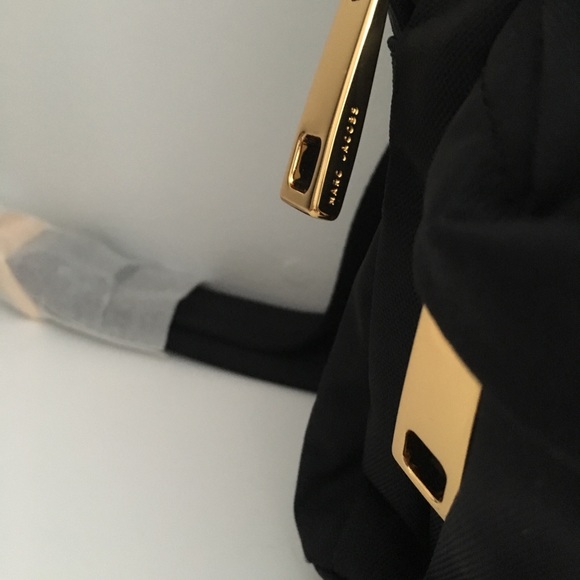 Marc Jacobs Mini Varsity Nylon Backpack Black Gold - Picture 5 of 8